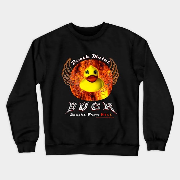 Death Metal Duck Crewneck Sweatshirt by Hornets Nest